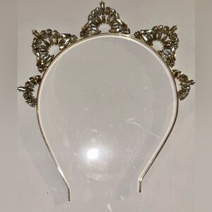 Elegant Gold-Tone 5 Point Crystal Princess Tiara Headband